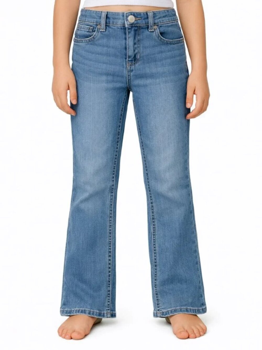 Jordache Girls Bootcut Jeans Light Blue Size 8 Stretch - Picture 1 of 11